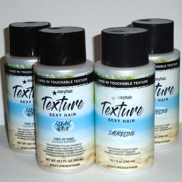 SexyHair Texture Shampoo & Conditioner 4 Bottles (2 Each) 10.1oz Sexy Hair - Picture 1 of 1
